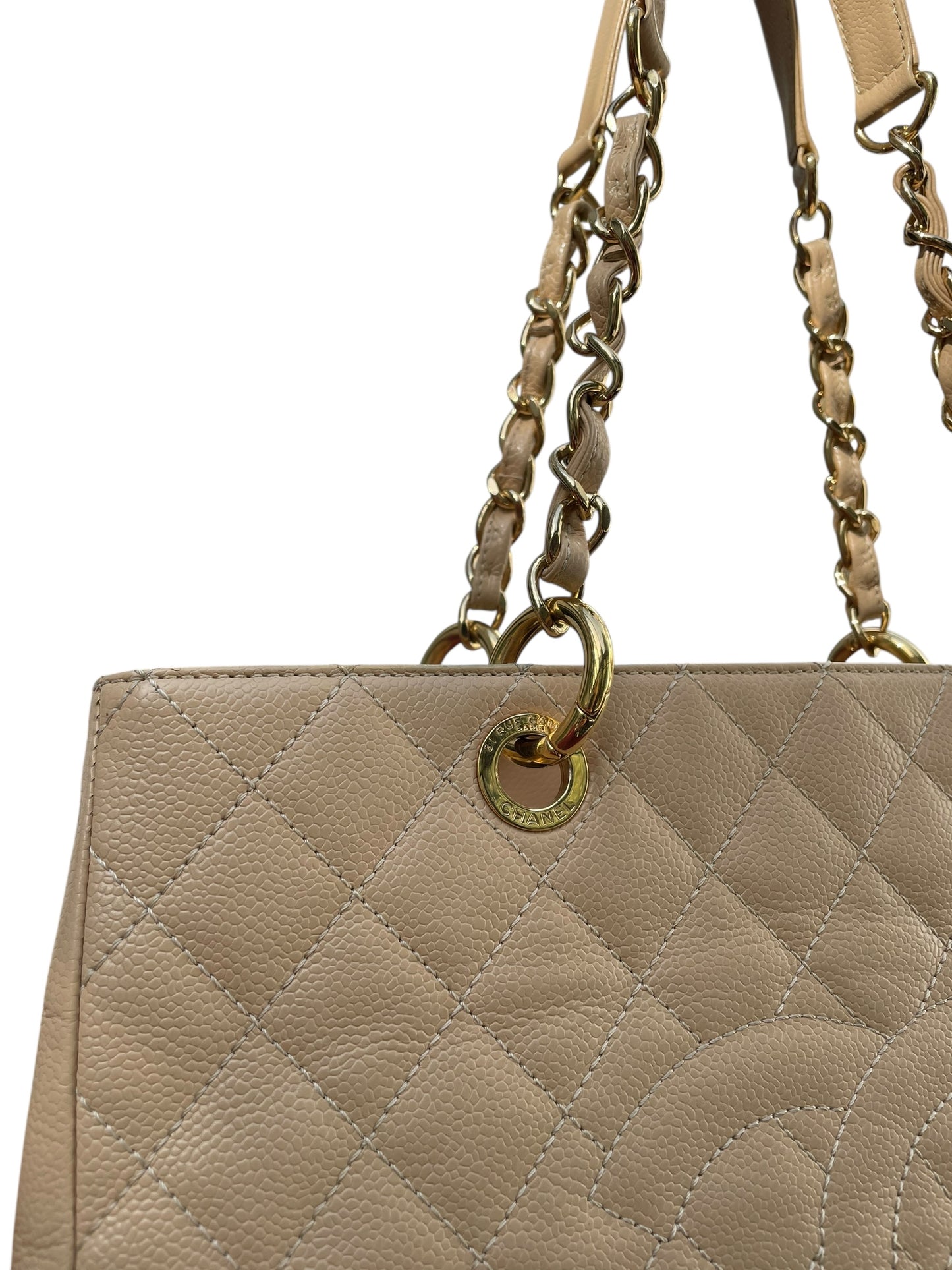 Chanel Classic Beige/Nude Quilted Leather Handbag