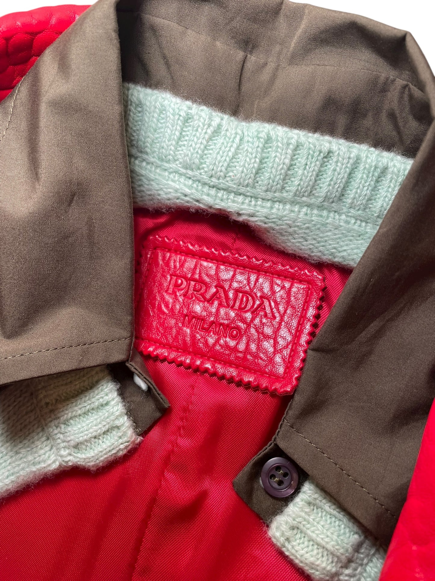 Prada Oversized Red Leather Jacket