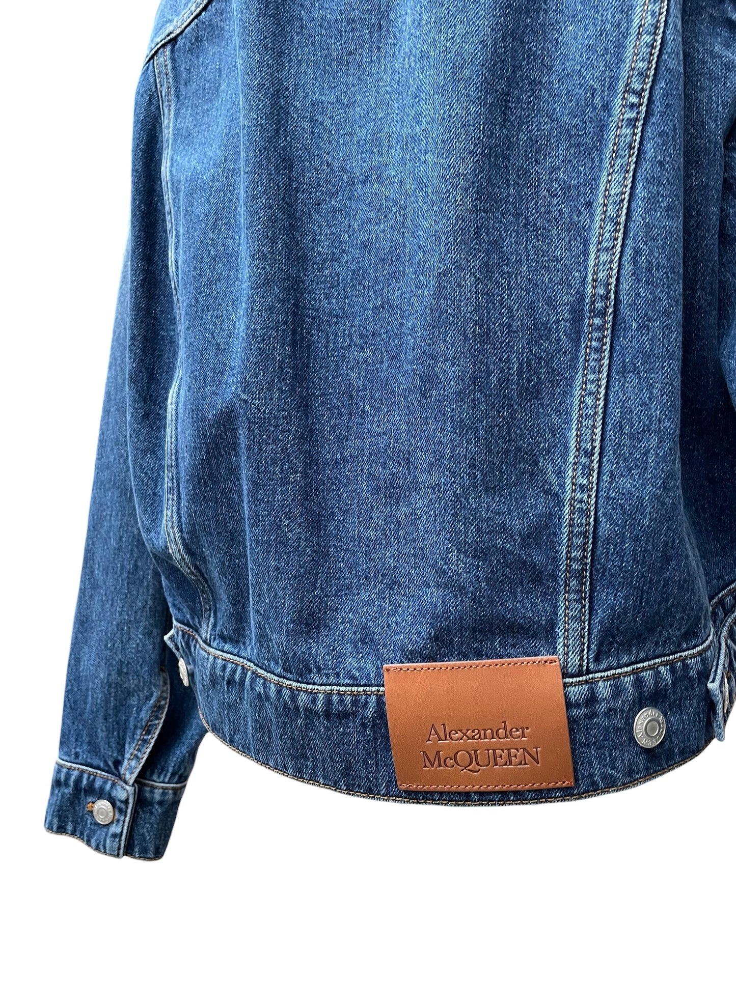 Alexander McQueen Cropped Denim Jacket – Blue