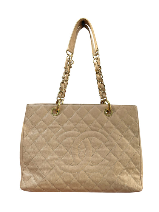Chanel Classic Beige/Nude Quilted Leather Handbag