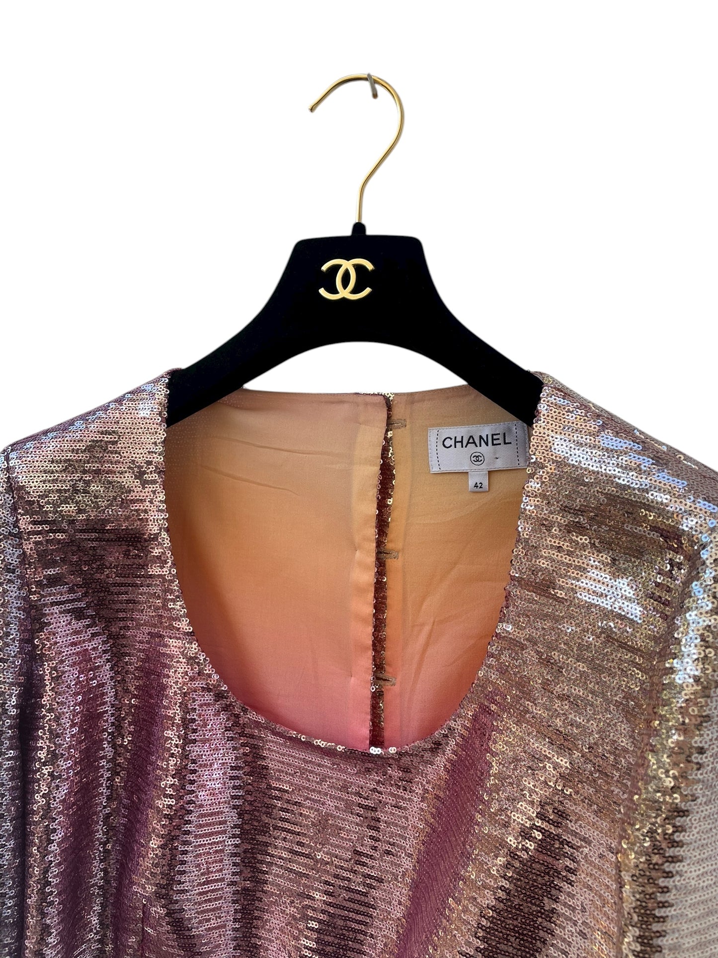 Chanel Sequin Cropped Top – Rose Gold