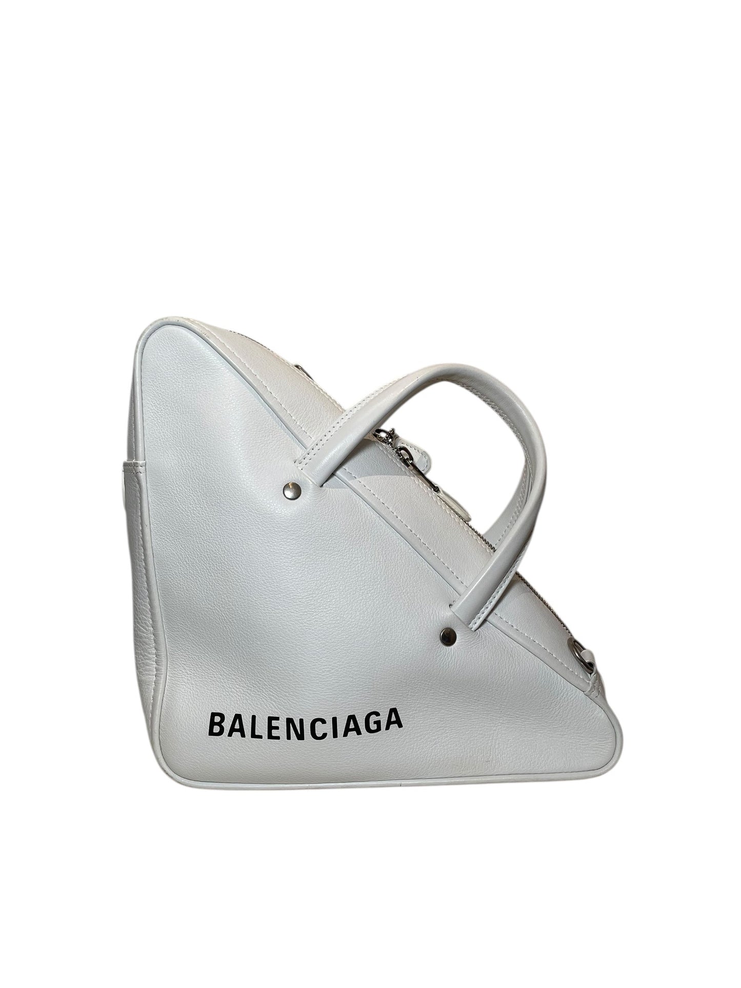 Balenciaga Triangle Bag – White Leather