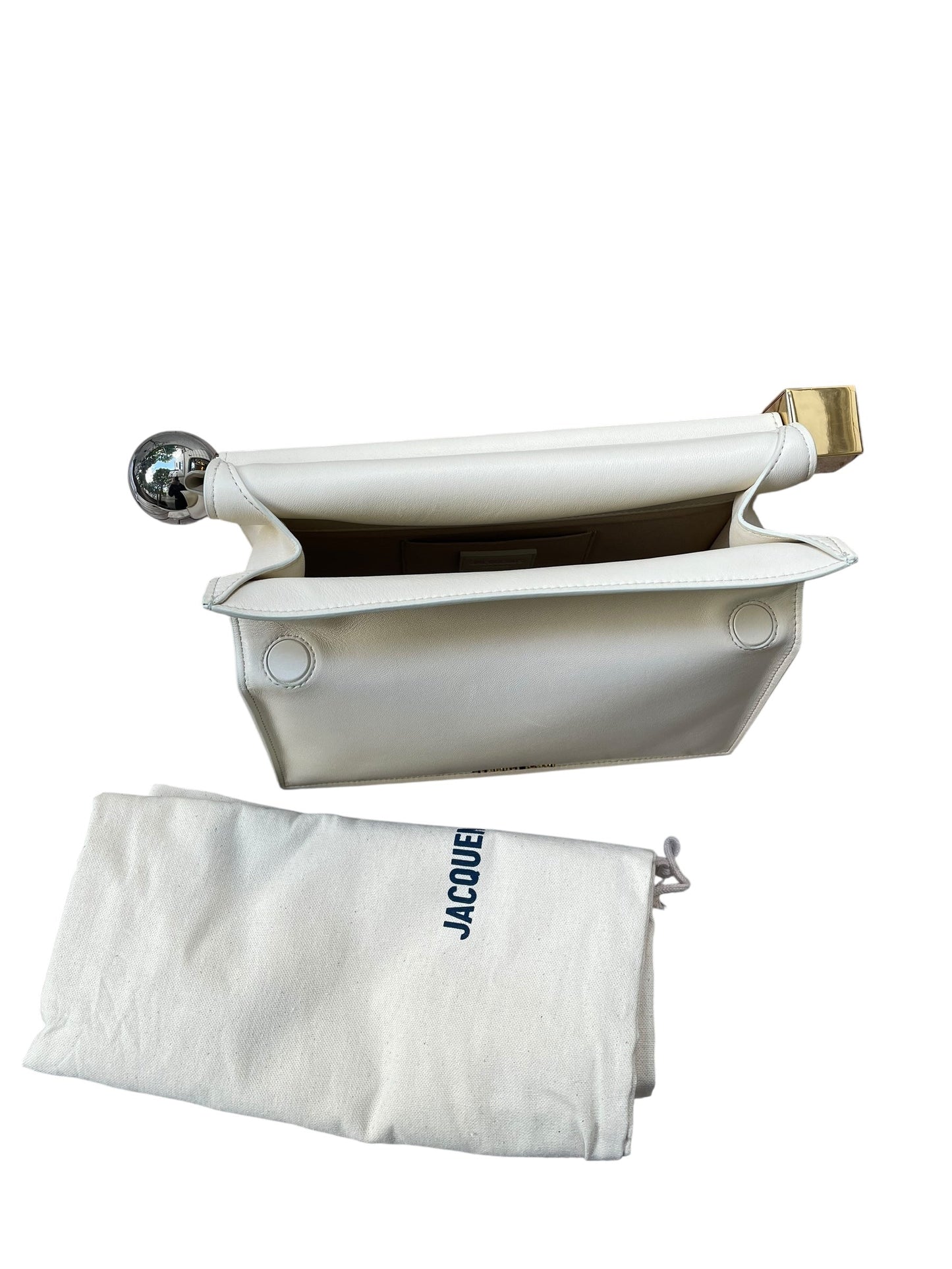 Jacquemus Le Rond Carré Clutch in White Ivory