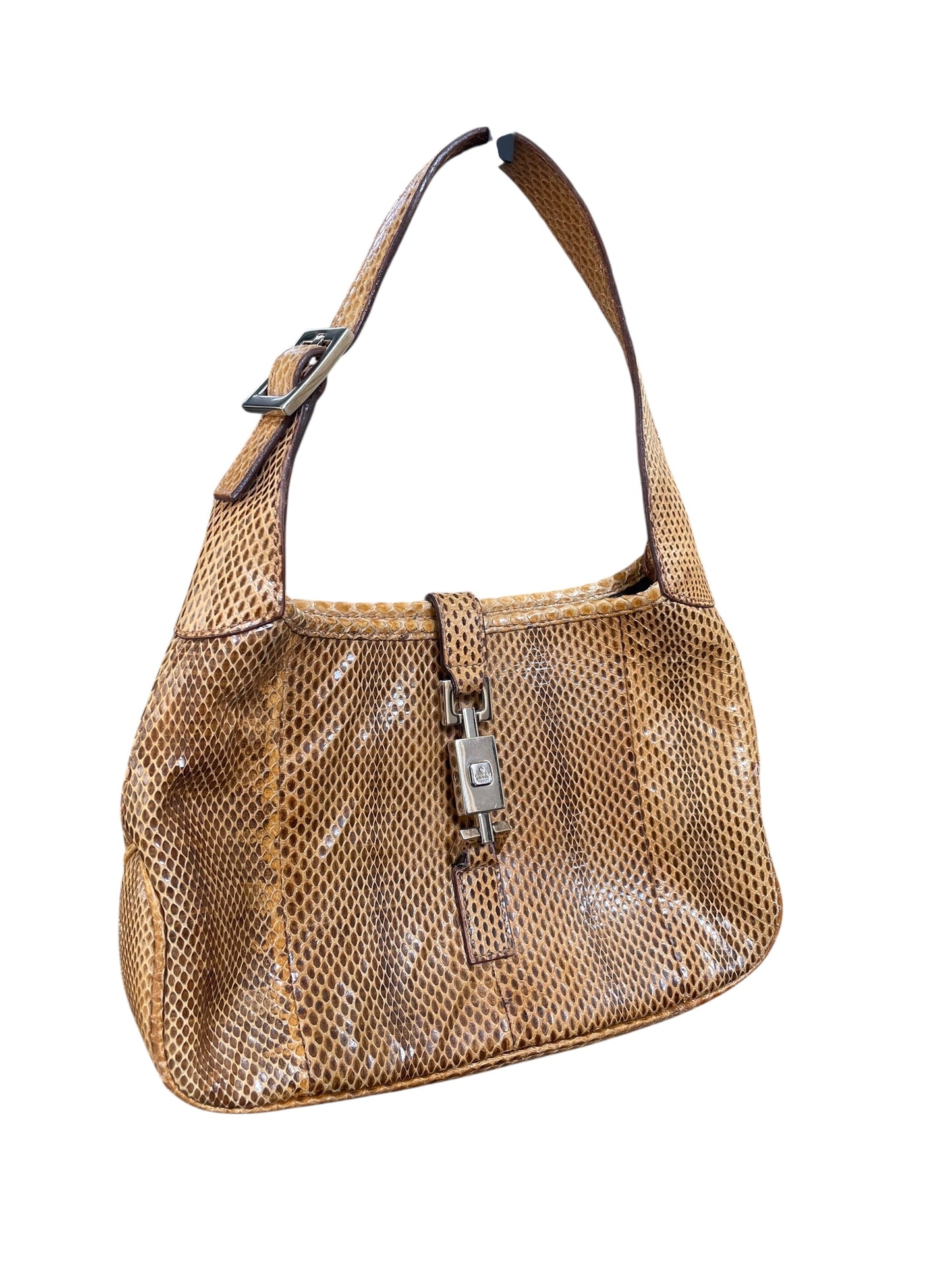 Mini-sac Gucci Jackie vintage en peau de serpent