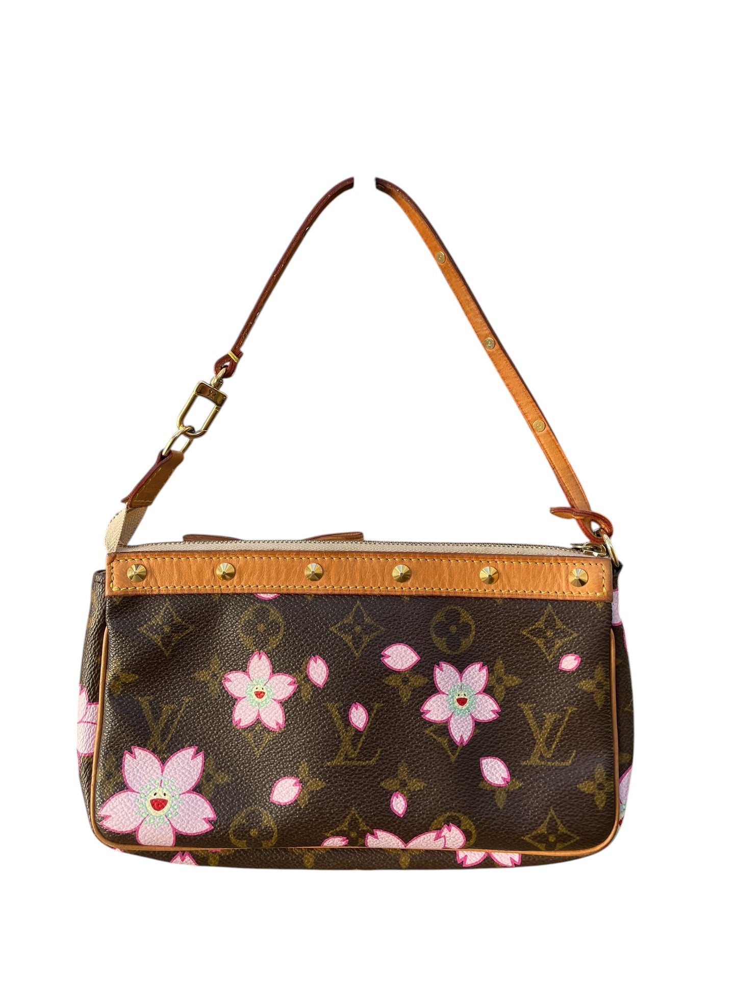Louis Vuitton x Takashi Murakami Pochette Bag – Monogram Canvas with Pink Flowers