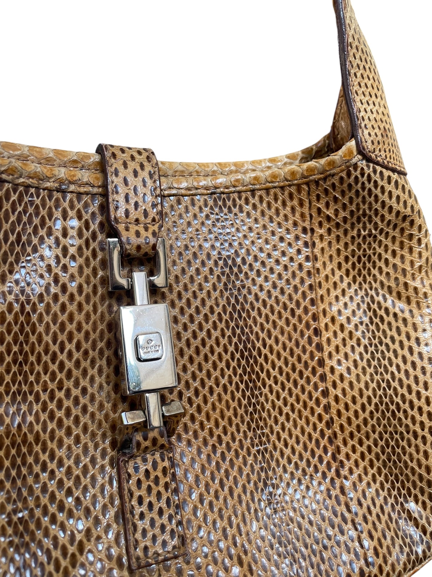 Mini-sac Gucci Jackie vintage en peau de serpent