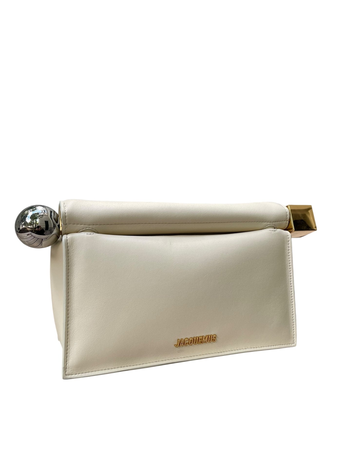 Jacquemus Le Rond Carré Clutch in White Ivory