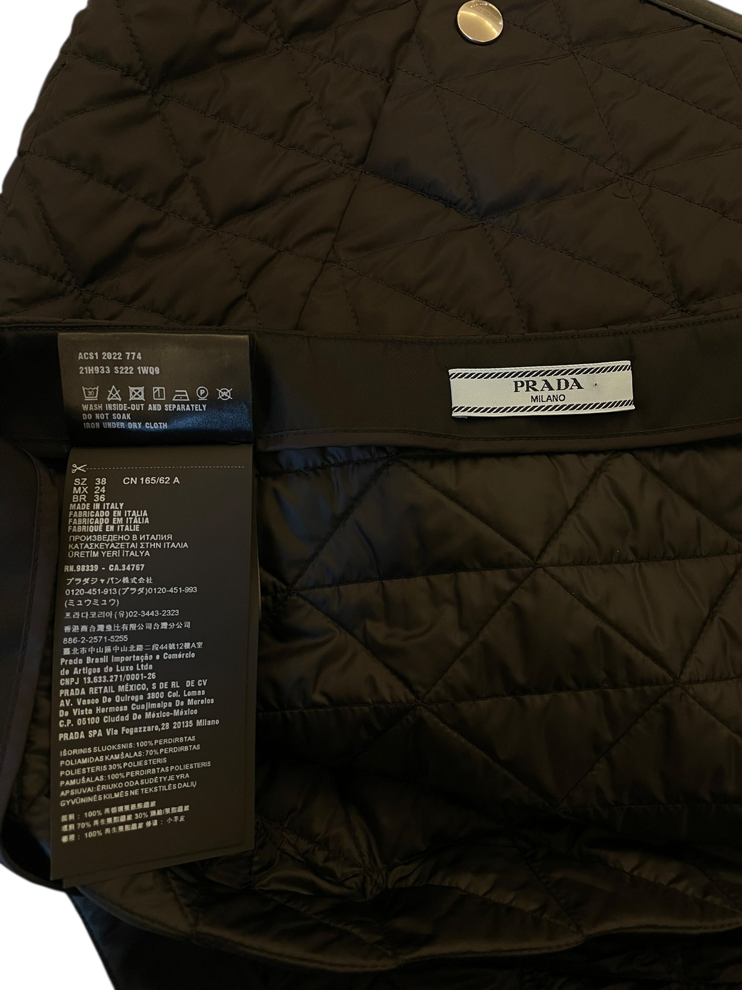 Prada quilted mini skirt