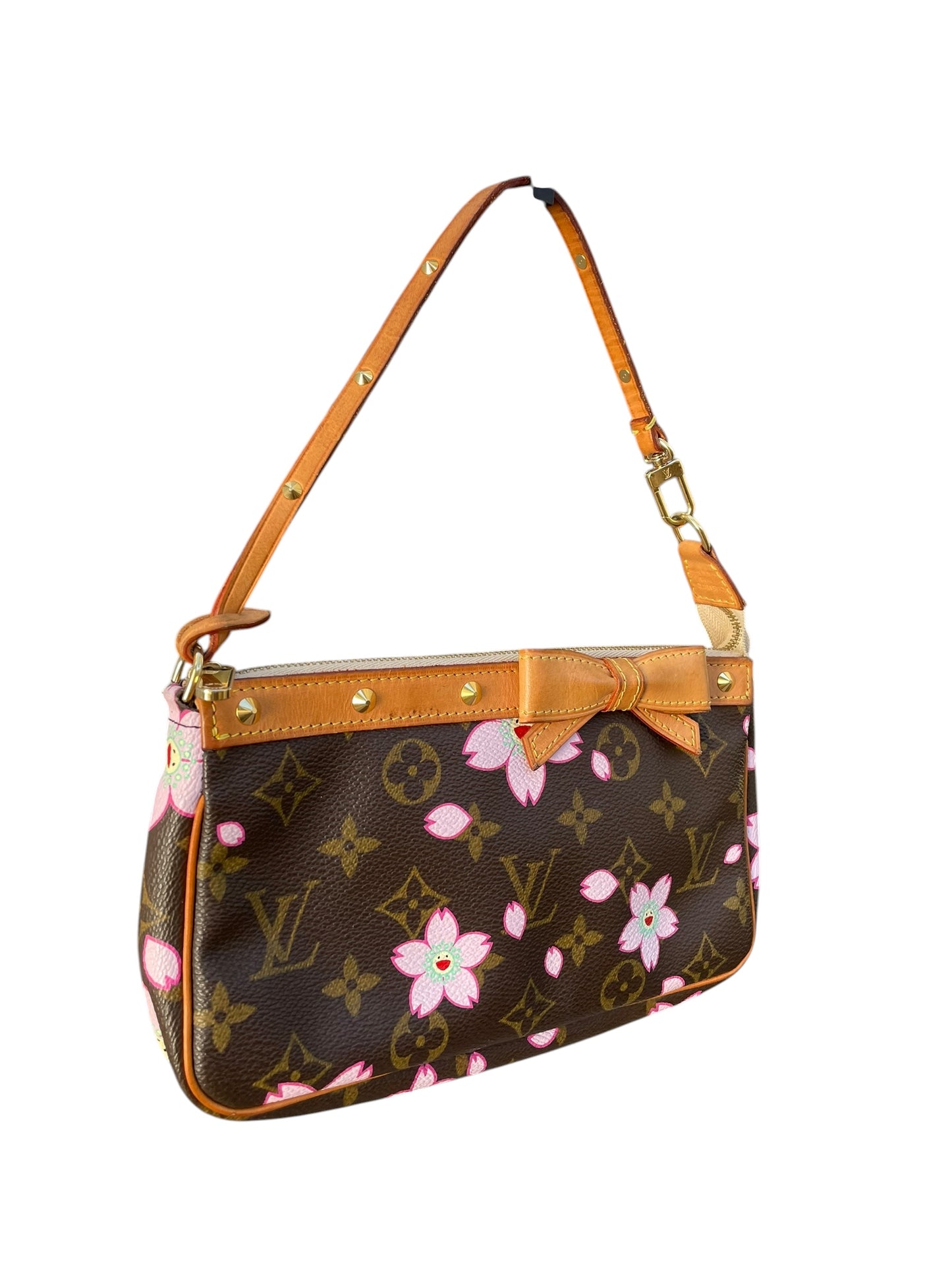 Louis Vuitton x Takashi Murakami Pochette Bag – Monogram Canvas with Pink Flowers