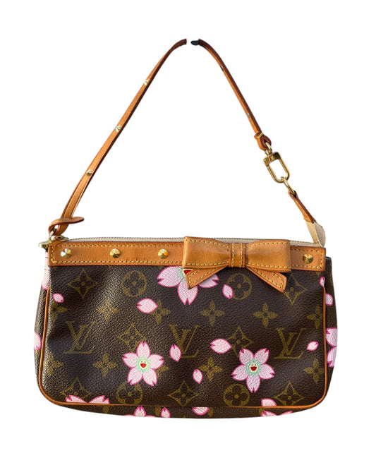 Louis Vuitton x Takashi Murakami Pochette Bag – Monogram Canvas with Pink Flowers