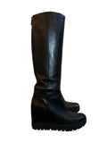 Prada Leather Wedge Boots