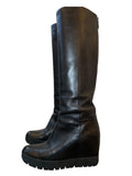 Prada Leather Wedge Boots