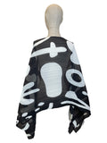 Pleats Please by Issey Miyake black and white poncho