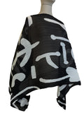 Pleats Please by Issey Miyake black and white poncho