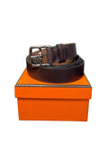 Hermès bracelet in dark brown leather