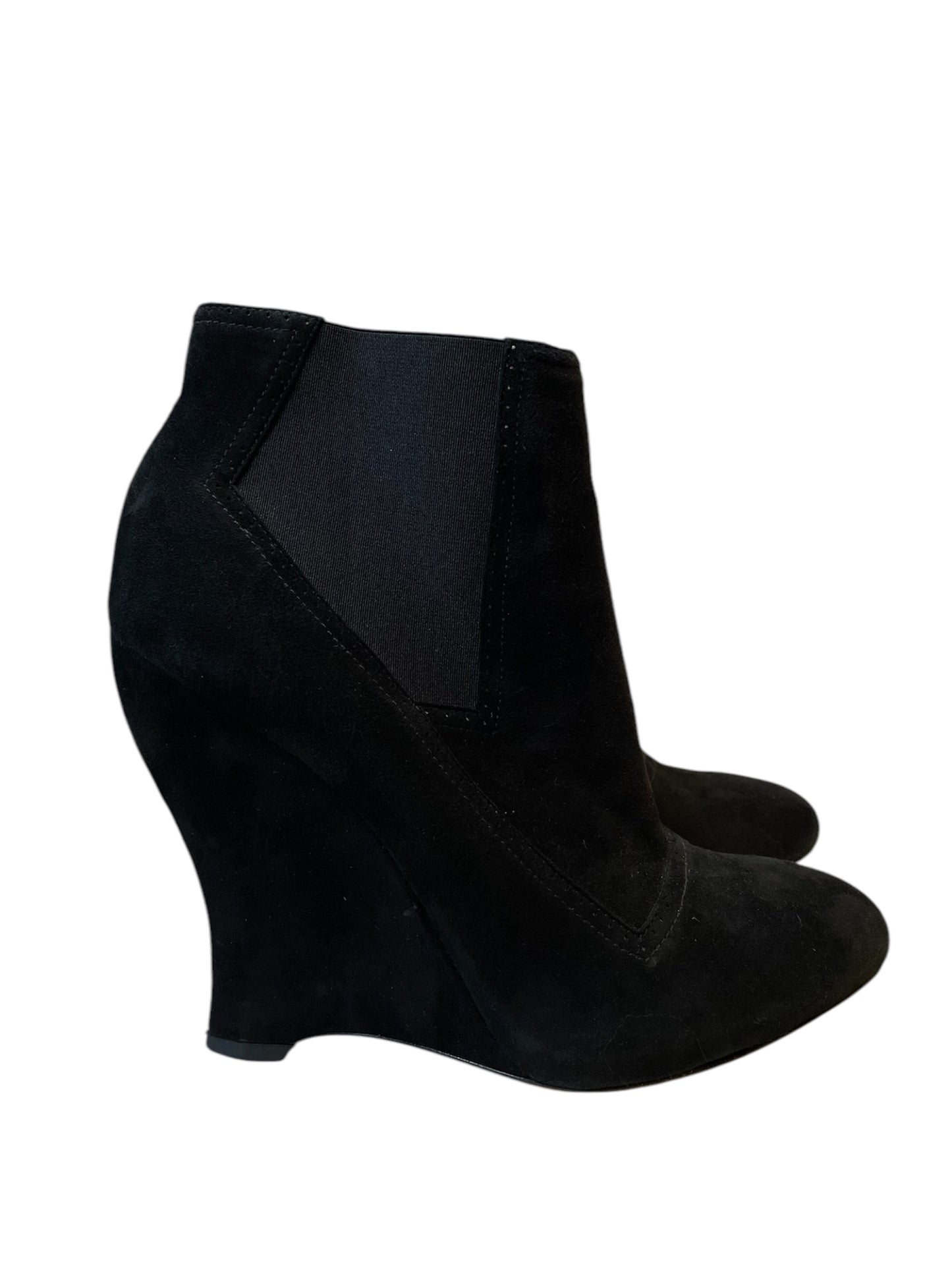 Bottes compensées en daim Alaia