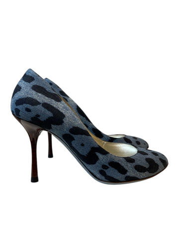 Escarpins en denim et imprimé animalier Dolce &amp; Gabbana