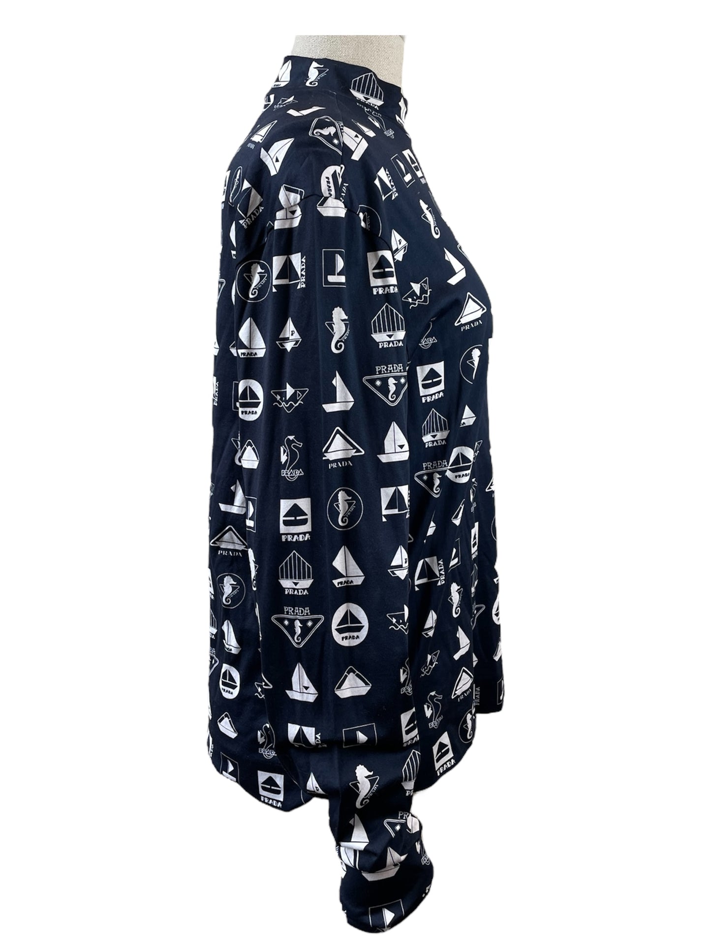Prada Long-Sleeve Nautical Print T-Shirt