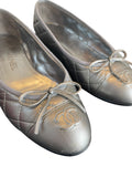 Chanel Silver Ballet Flats