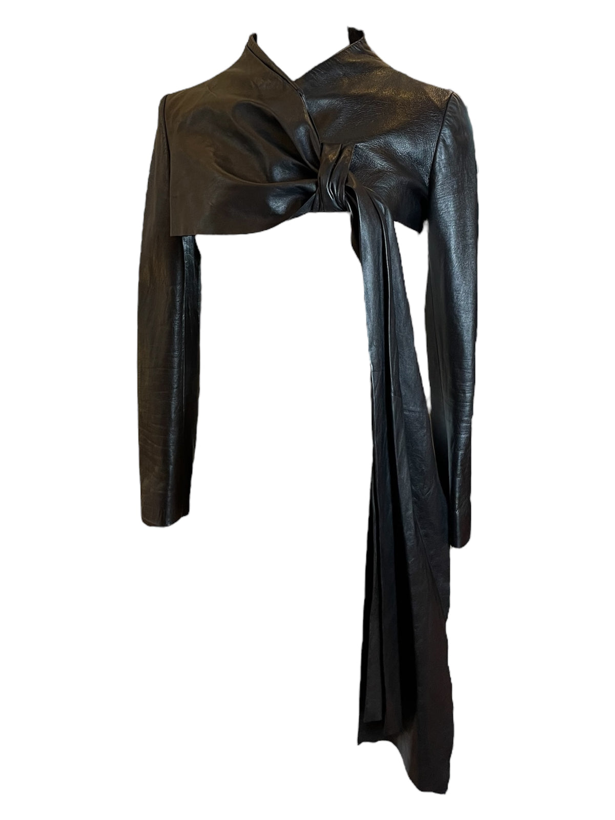 Cropped black leather jacket Valentino