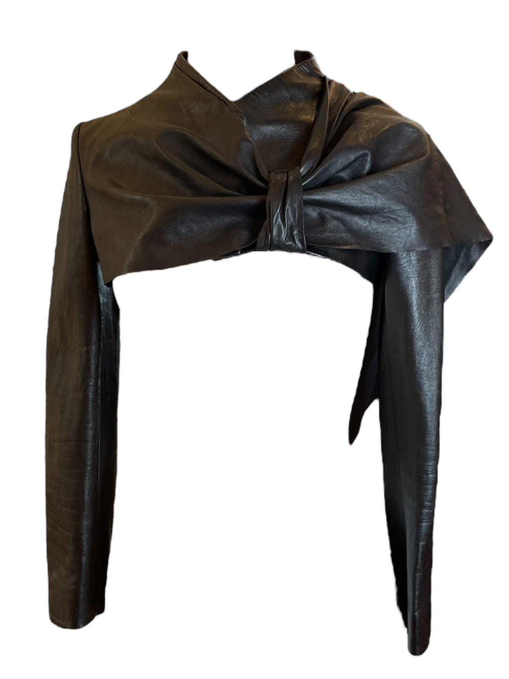 Cropped black leather jacket Valentino
