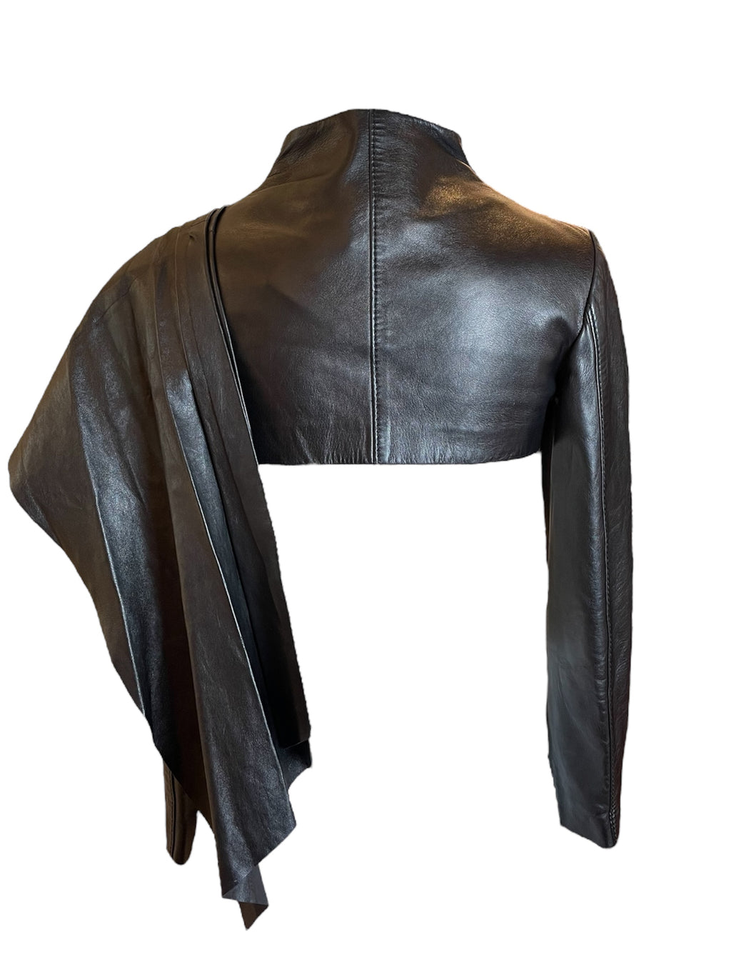 Cropped black leather jacket Valentino