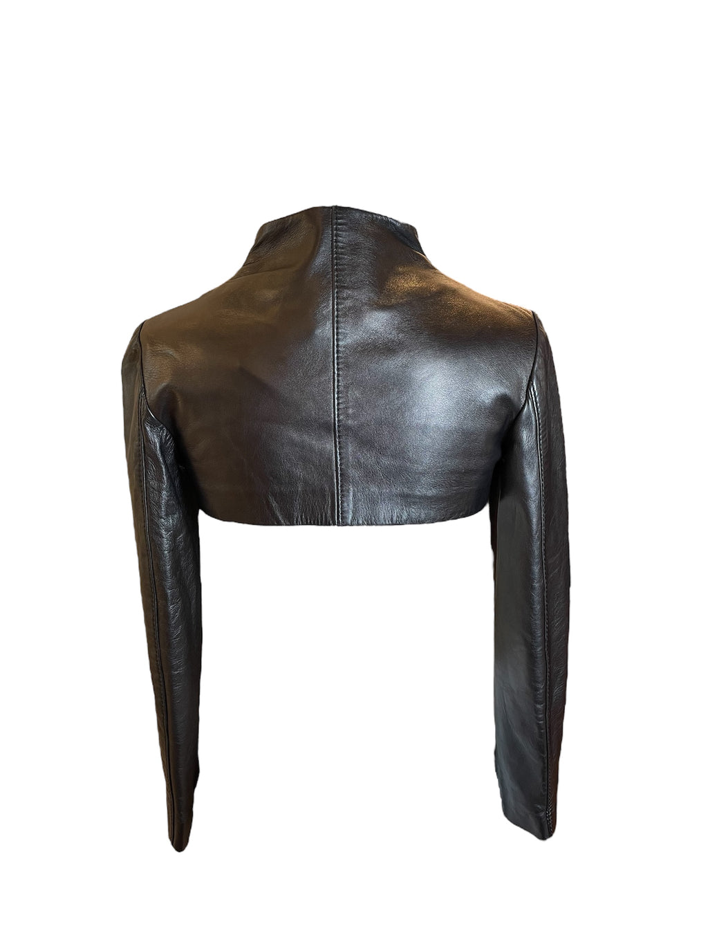 Cropped black leather jacket Valentino