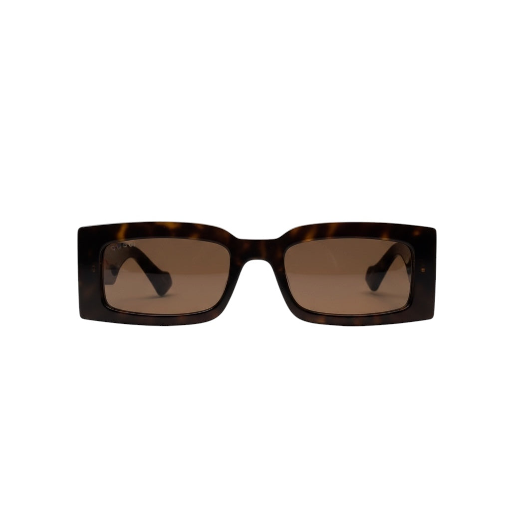 Gucci - Lunettes de soleil rectangulaires écaille de tortue