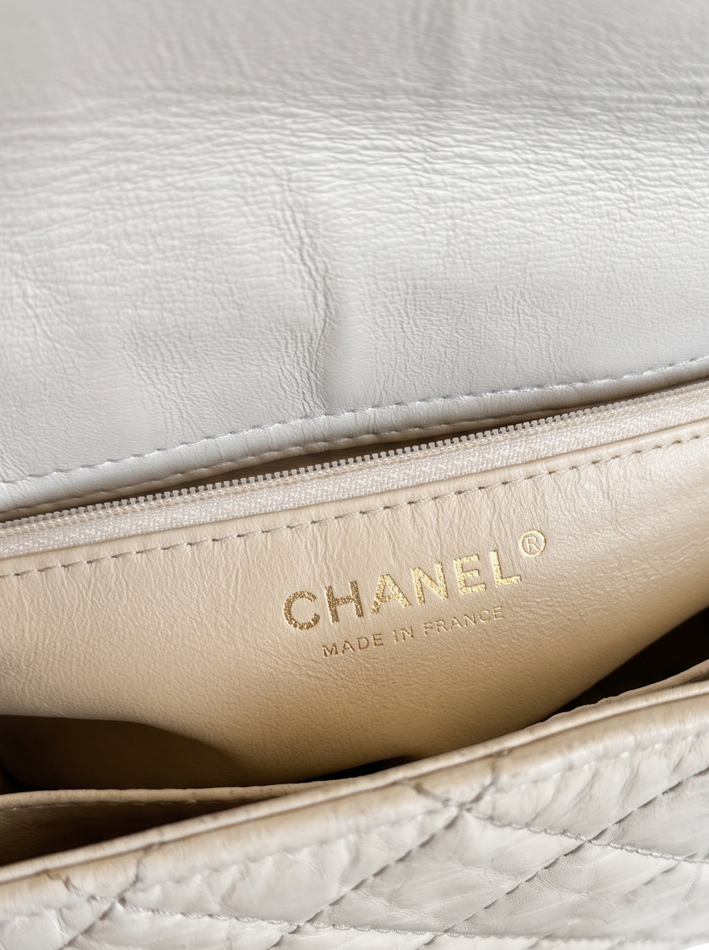 Chanel Reissue 2.55 Medium Flap Bag White Quilted Leather