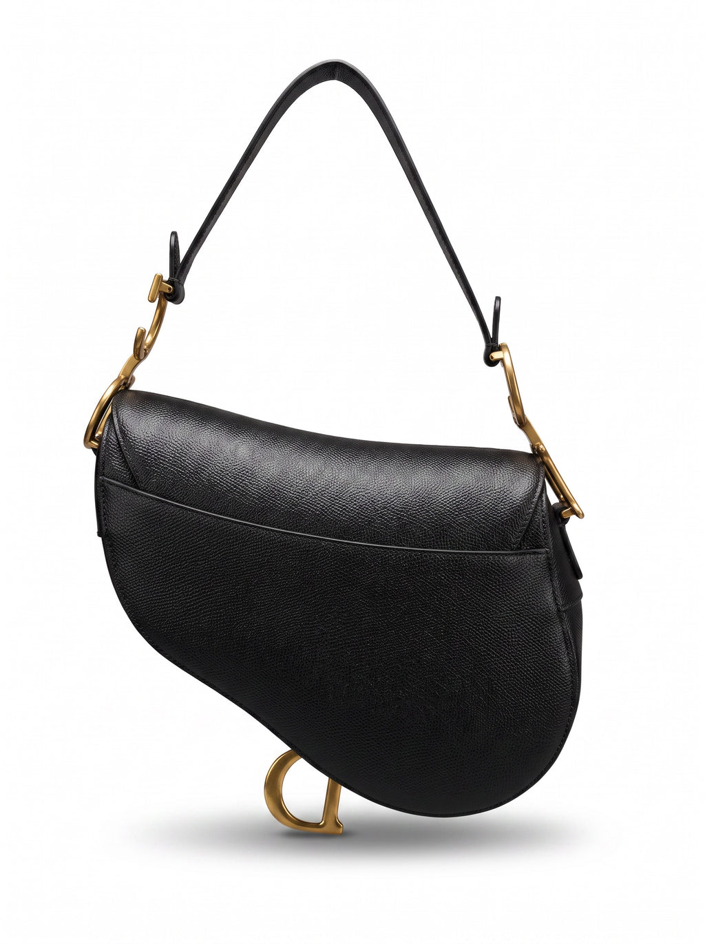 Dior Medium Saddle Bag Black Leather with Additional Shoulder Strap (2021)