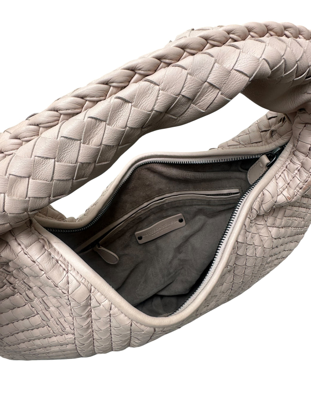 Sac hobo Bottega Veneta en cuir Intrecciato poudre