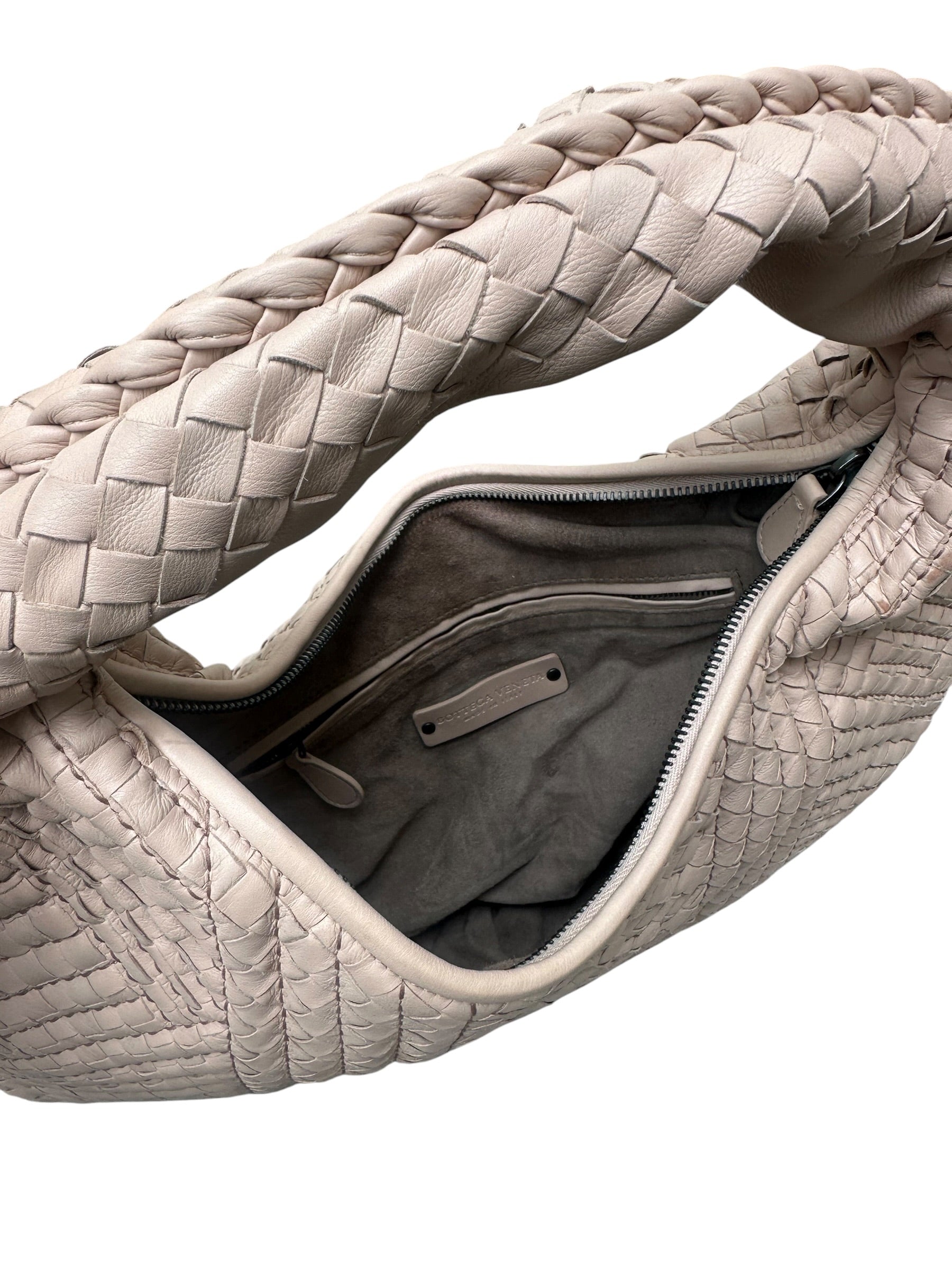 Sac hobo Bottega Veneta en cuir Intrecciato poudre