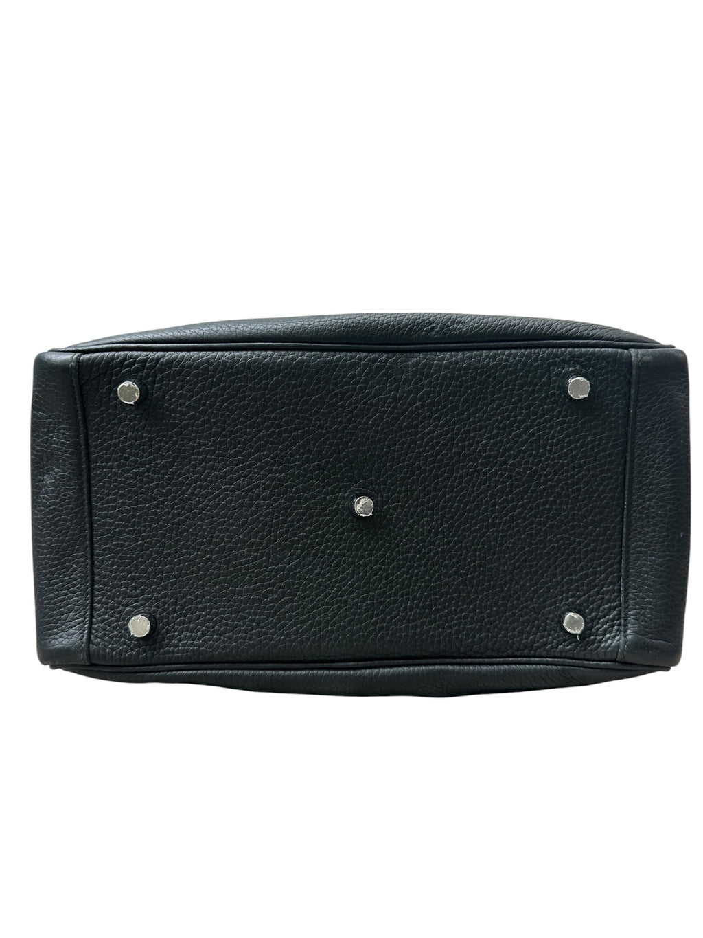 Sac Hermès Lindy 26 en cuir Clémence noir avec attributs palladium