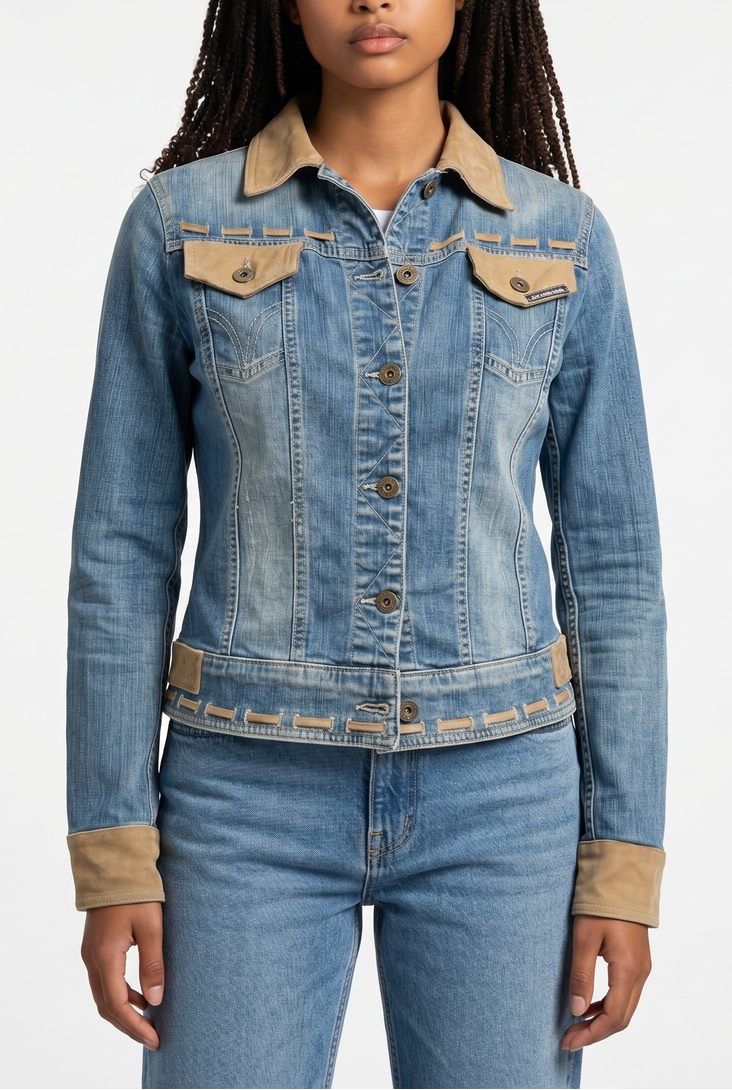 Veste en denim et daim Dolce & Gabbana